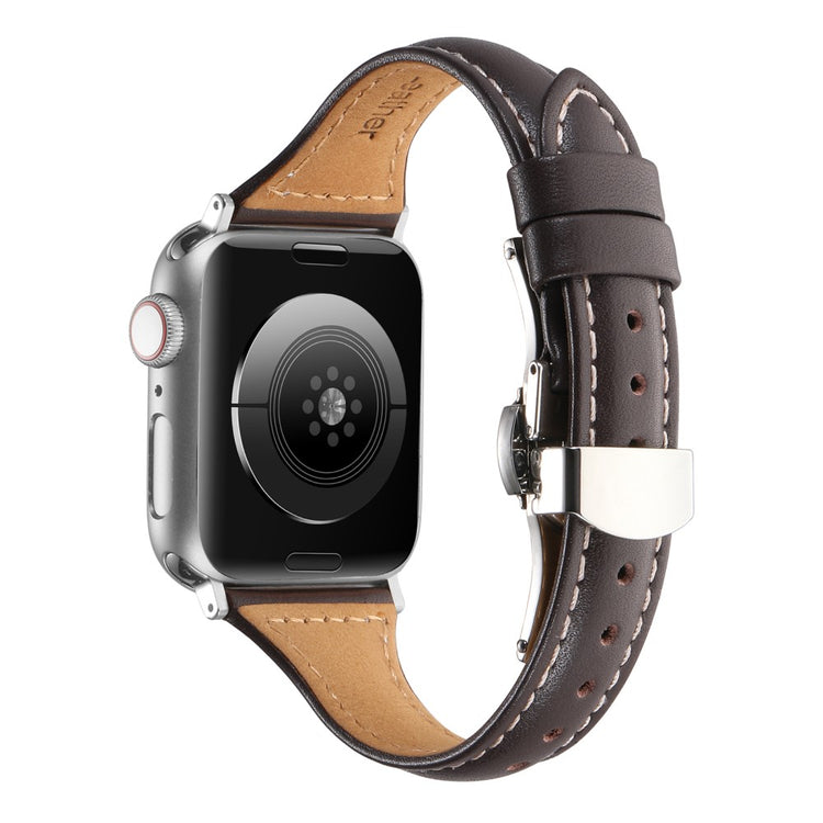 Rigtigt Cool Ægte Læder Universal Rem passer til Apple Smartwatch - Brun#serie_6