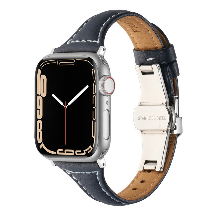 Rigtigt Cool Ægte Læder Universal Rem passer til Apple Smartwatch - Blå#serie_7