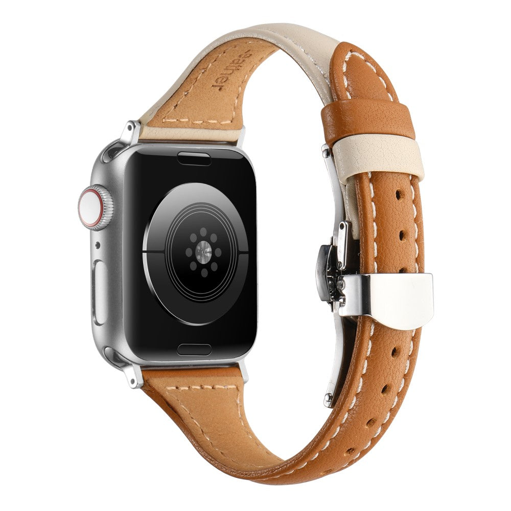 Rigtigt Cool Ægte Læder Universal Rem passer til Apple Smartwatch - Brun#serie_9