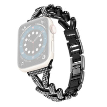 Superflot Metal Og Rhinsten Universal Rem passer til Apple Smartwatch - Sort#serie_1