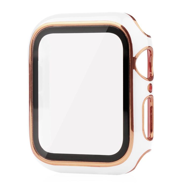 Universal Apple Plastik Cover med Cover og Hærdet Glas - Hvid#serie_4