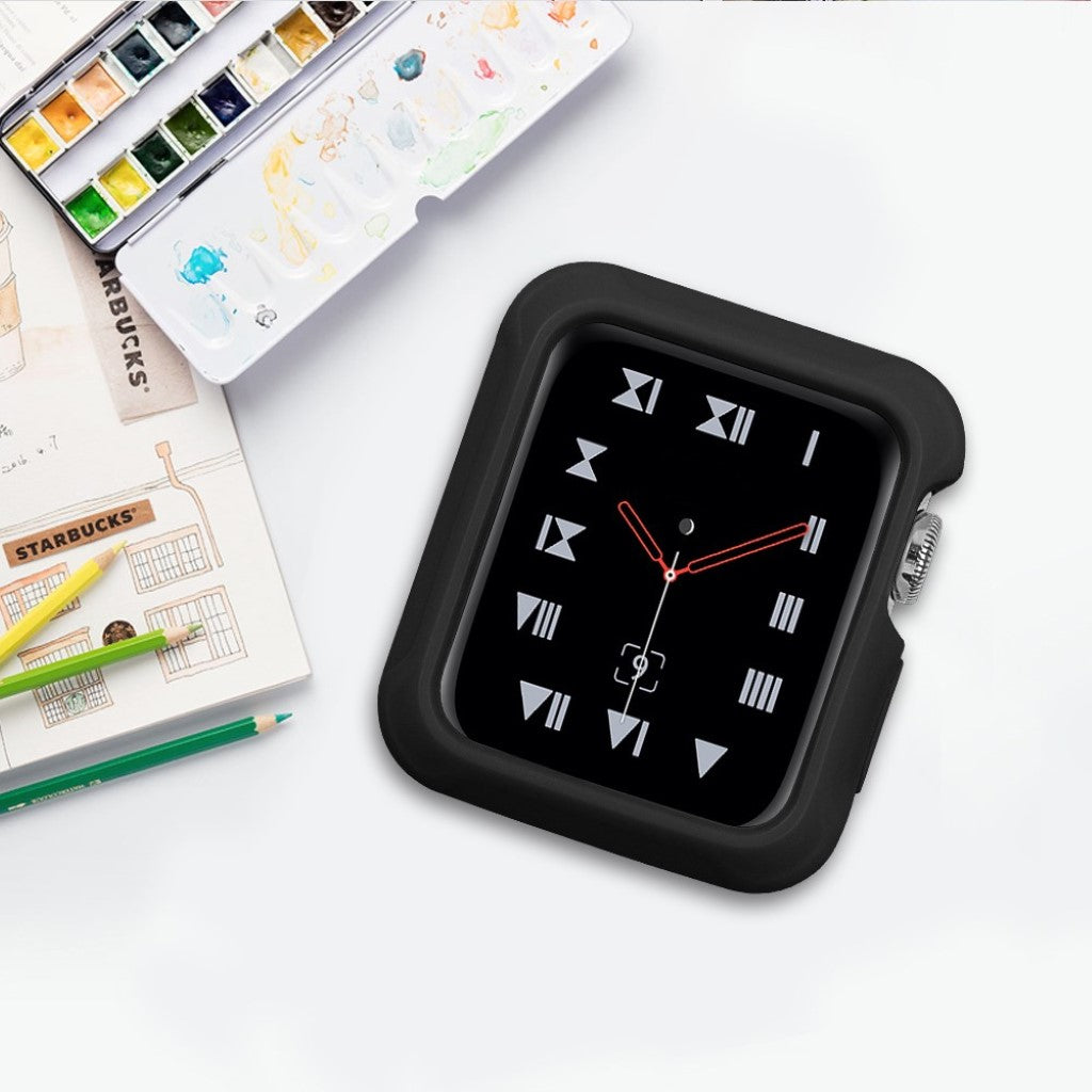 Fed Apple Watch Series 1-3 42mm Silikone Cover - Sort#serie_3