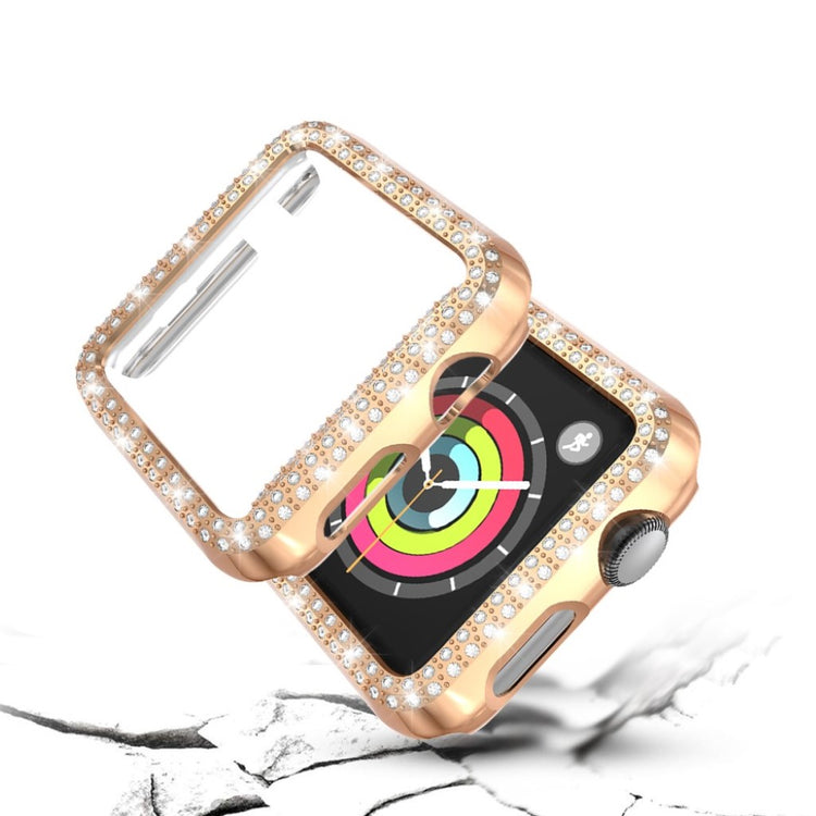Vildt Fed Apple Watch Series 1-3 42mm Plastik og Rhinsten Cover - Pink#serie_4