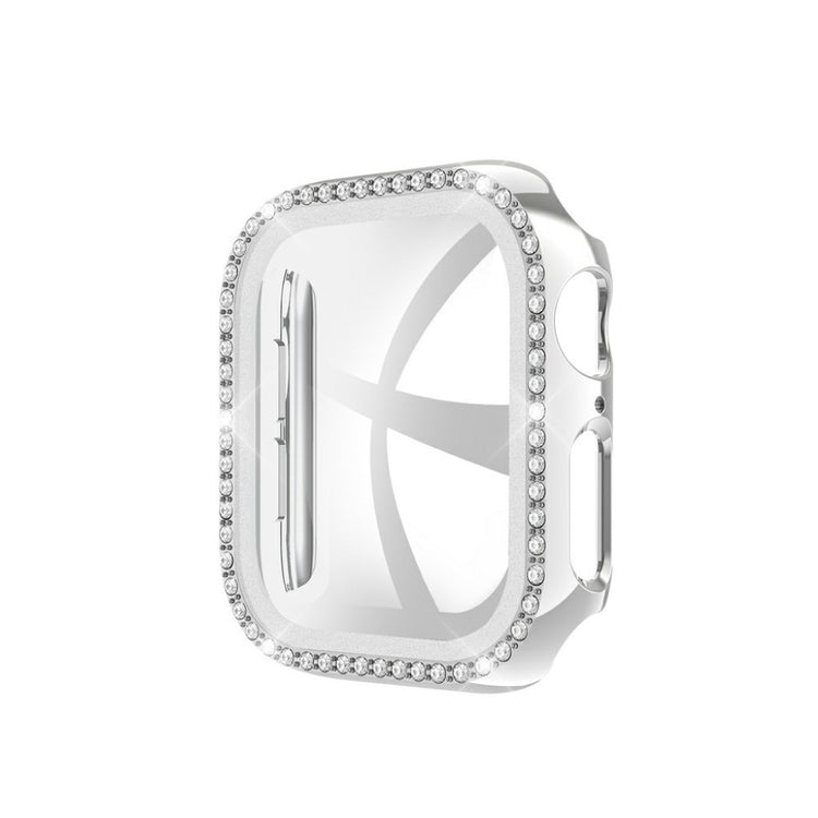 Apple Watch Series 1-3 42mm  Rhinsten og Silikone Bumper  - Sølv#serie_7