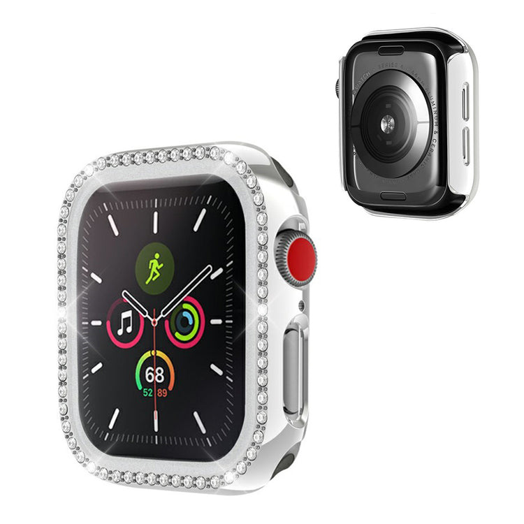 Apple Watch Series 1-3 42mm  Rhinsten og Silikone Bumper  - Sølv#serie_7