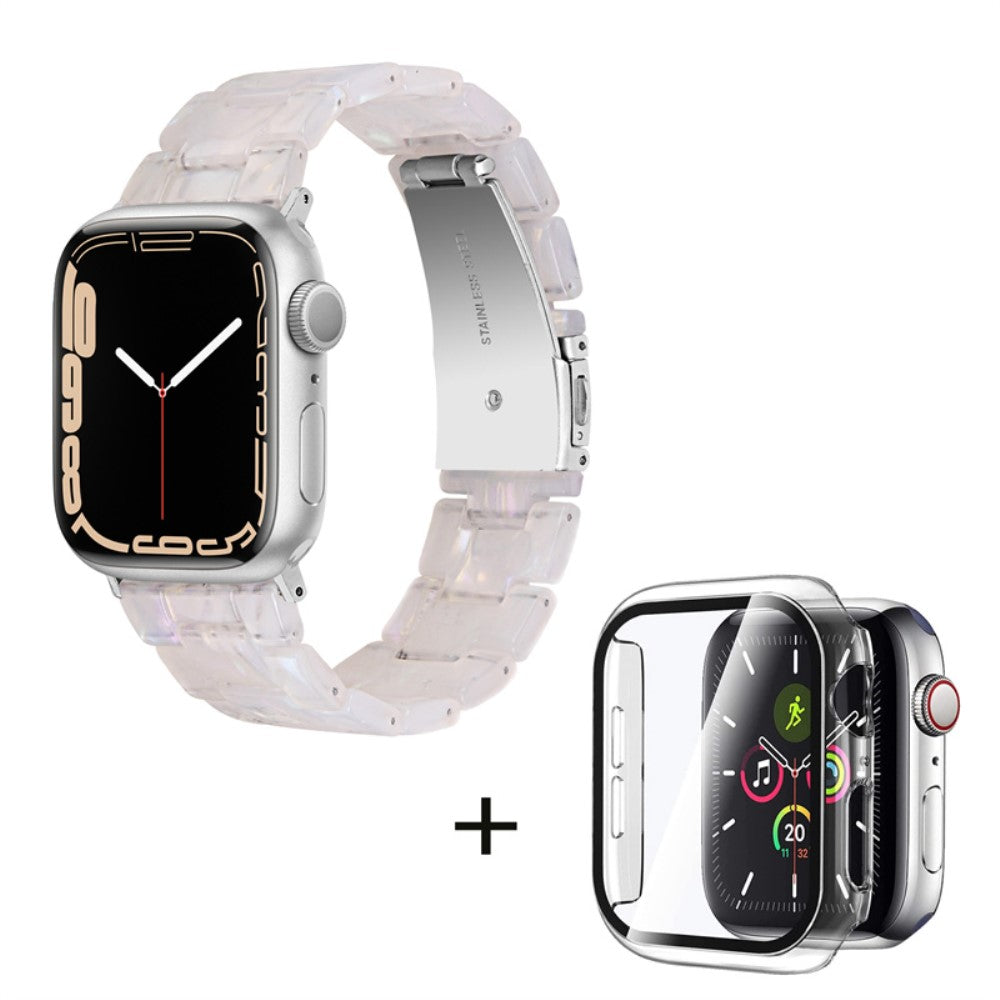 Apple Watch Series 1-3 42mm Metal Rem med Cover - Hvid#serie_2