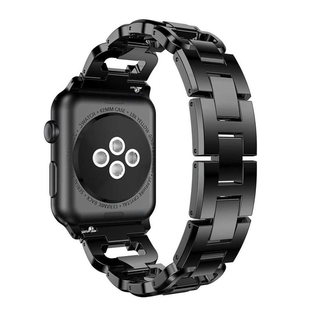 Superflot Apple Watch Series 1-3 42mm Metal og Rhinsten Rem - Sort#serie_3