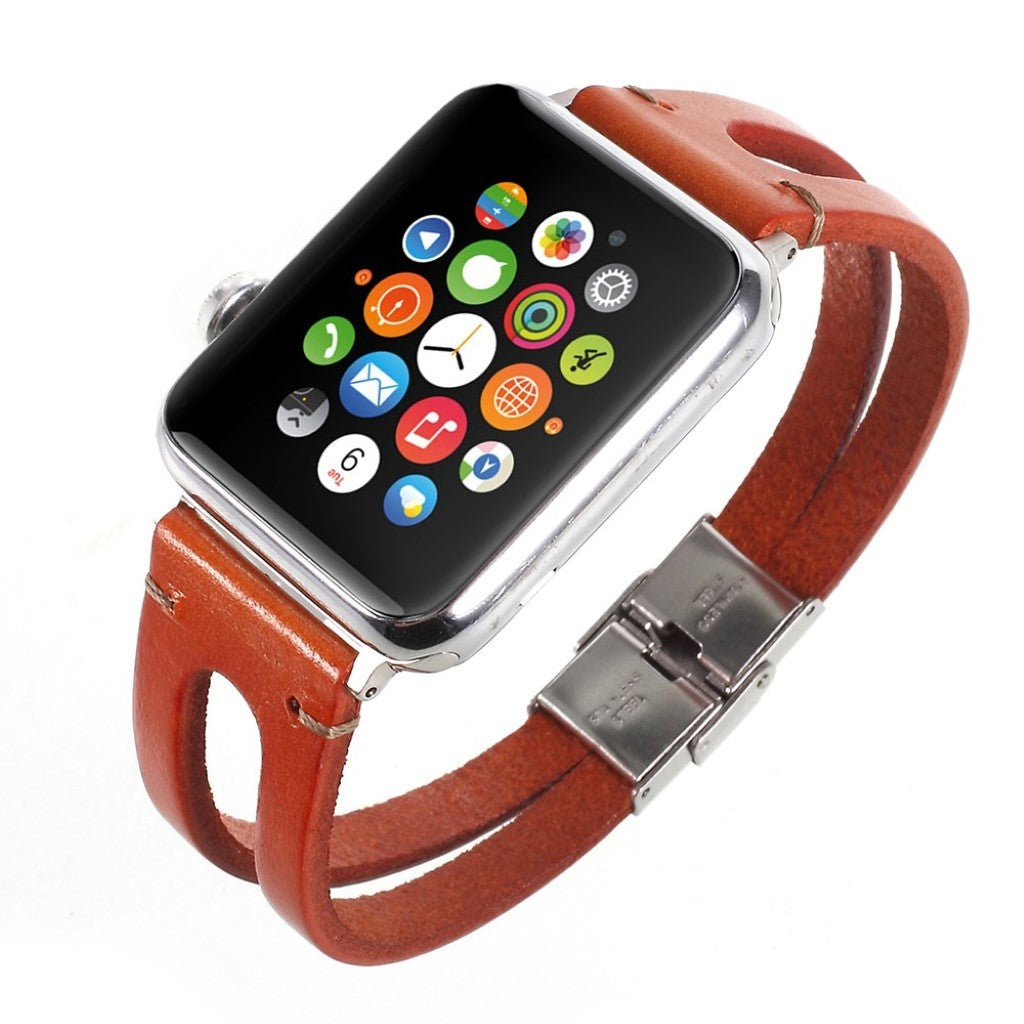 Meget fantastisk Apple Watch Series 1-3 42mm Ægte læder Rem - Brun#serie_1