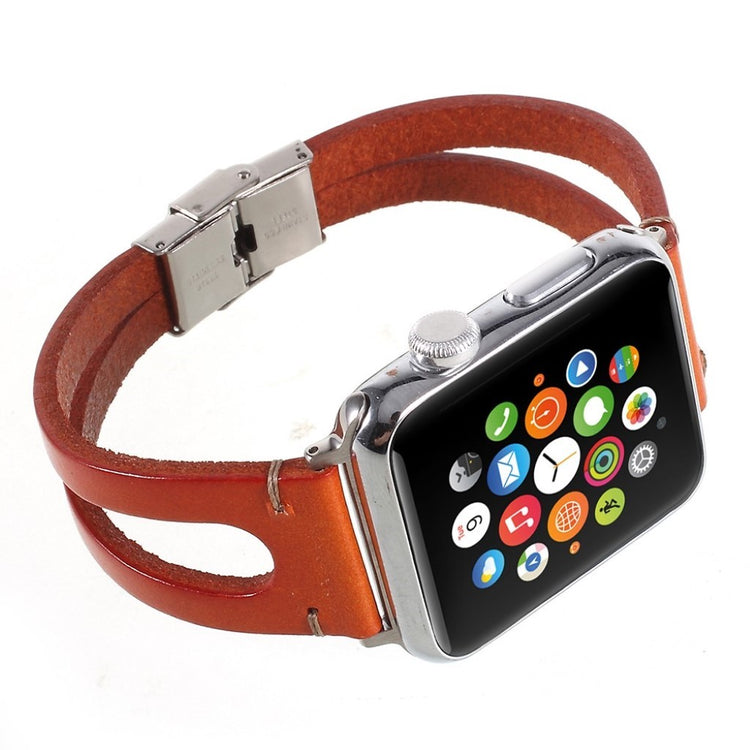Meget fantastisk Apple Watch Series 1-3 42mm Ægte læder Rem - Brun#serie_1