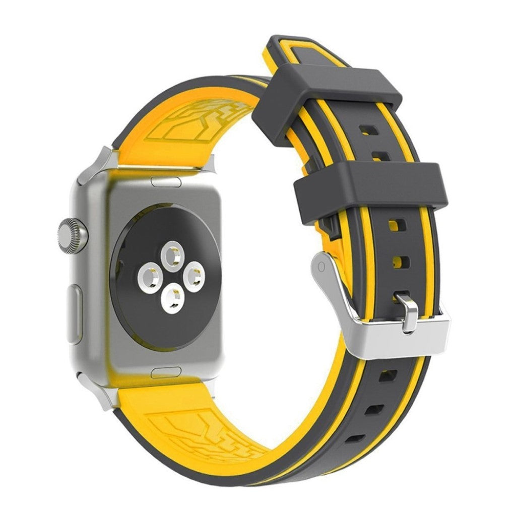 Meget hårdfør Apple Watch Series 1-3 42mm Silikone Rem - Sort#serie_4