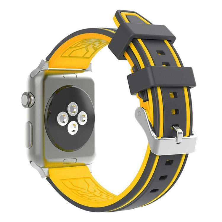 Meget hårdfør Apple Watch Series 1-3 42mm Silikone Rem - Sort#serie_4