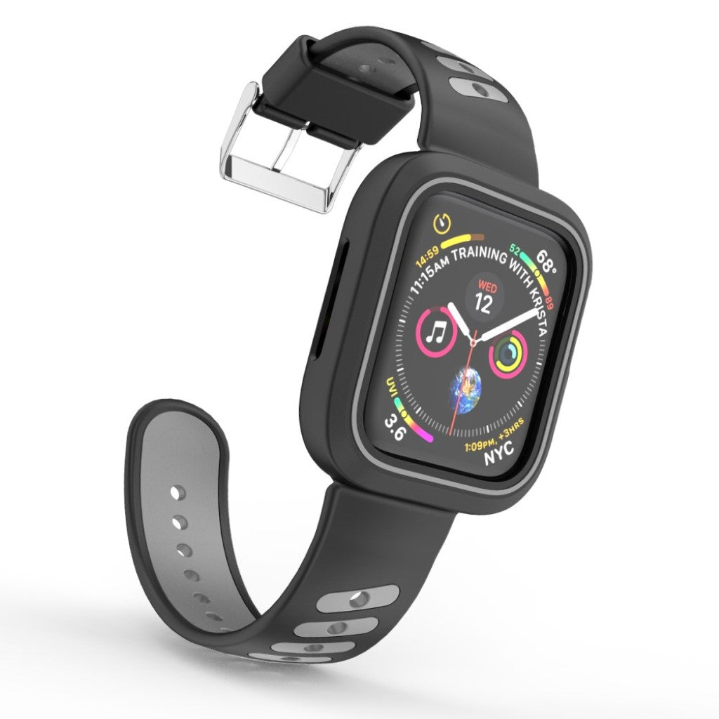 Vildt kønt Apple Watch Series 1-3 42mm Silikone Rem - Sort#serie_1