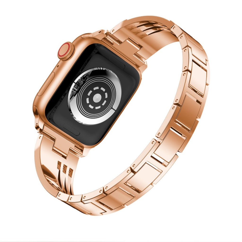 Slidstærk Apple Watch Series 1-3 42mm Metal og Rhinsten Rem - Pink#serie_4