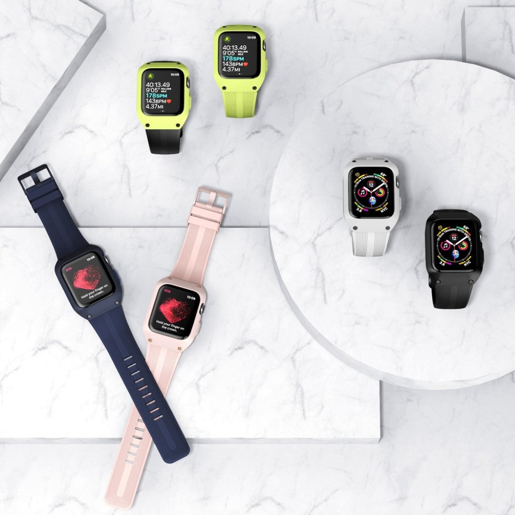 Vildt nydelig Apple Watch Series 1-3 42mm Silikone Rem - Pink#serie_3