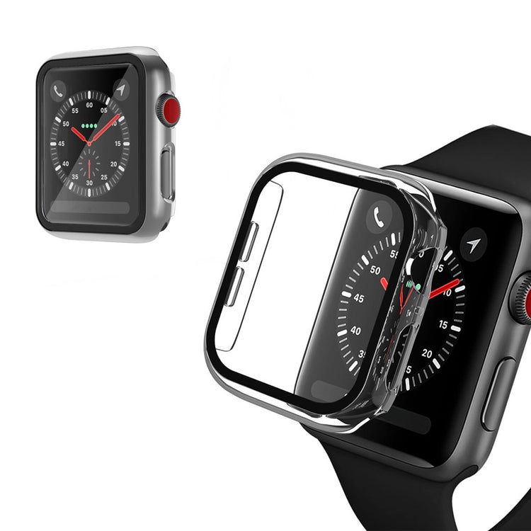 Alle Tiders Apple Watch Series 1-3 42mm Cover med Skærmbeskytter i Hærdet Glas - Gennemsigtig#serie_3