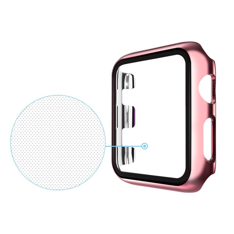 Alle Tiders Apple Watch Series 1-3 42mm Cover med Skærmbeskytter i Hærdet Glas - Pink#serie_6