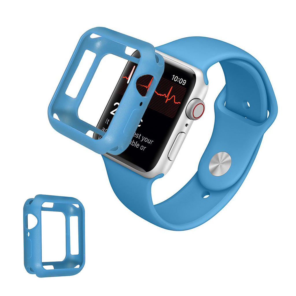 Apple Watch Series 1-3 42mm Holdbar Silikone Bumper  - Blå#serie_10