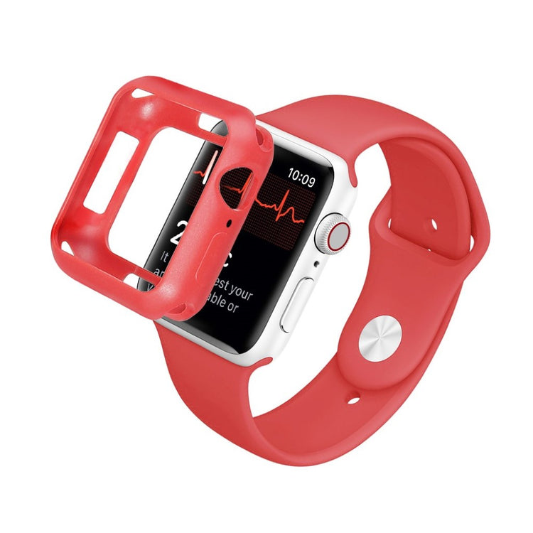Apple Watch Series 1-3 42mm Holdbar Silikone Bumper  - Rød#serie_4