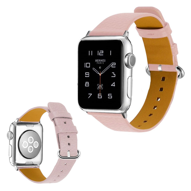 Rigtigt flot Apple Watch Series 1-3 42mm Ægte læder Rem - Pink#serie_4