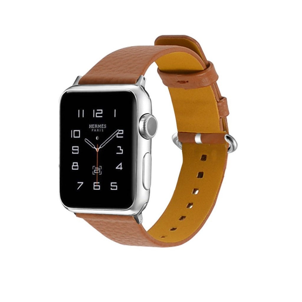 Rigtigt flot Apple Watch Series 1-3 42mm Ægte læder Rem - Brun#serie_5