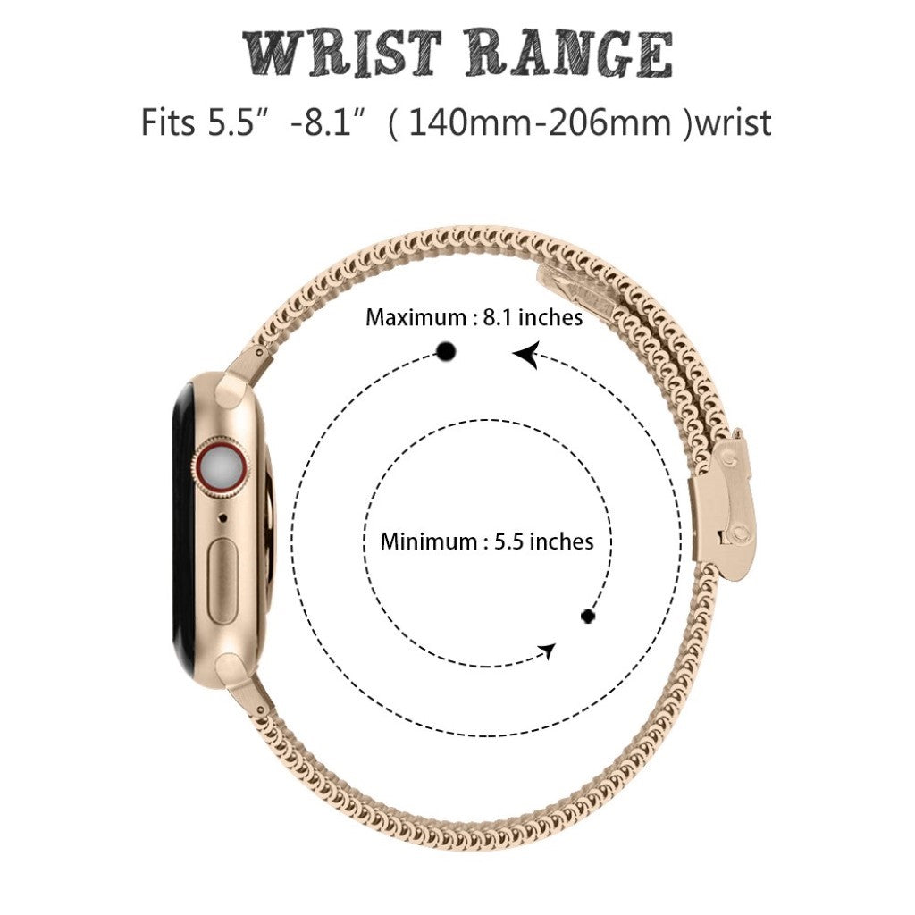 Meget smuk Apple Watch Series 1-3 42mm Metal Rem - Guld#serie_1