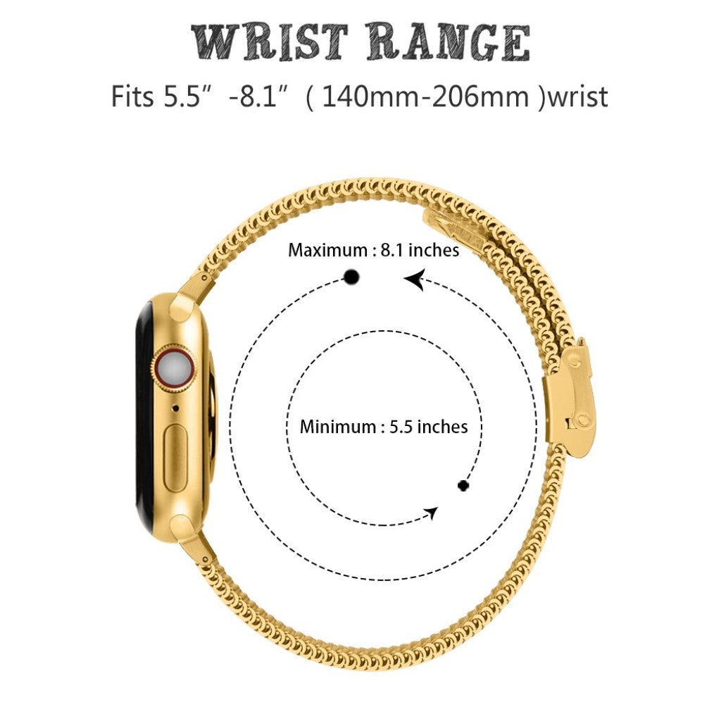 Meget smuk Apple Watch Series 1-3 42mm Metal Rem - Guld#serie_3