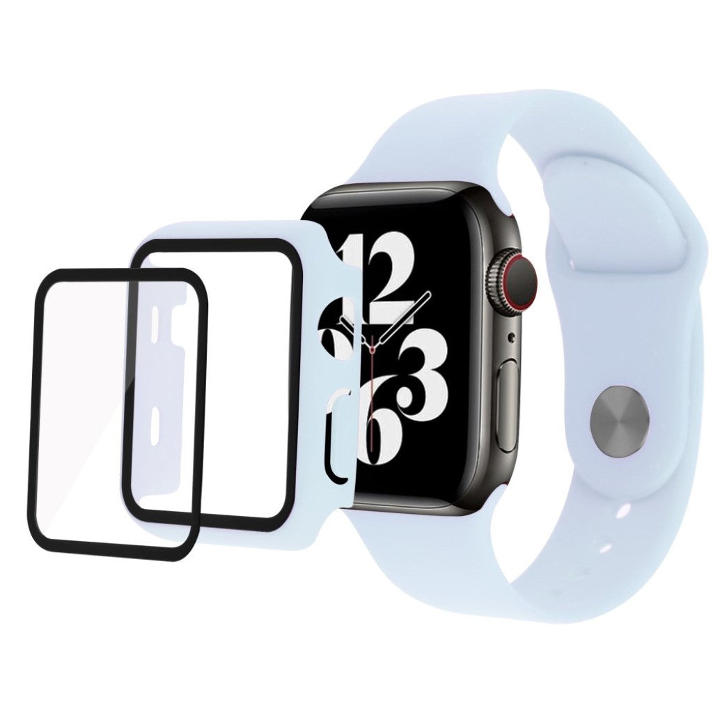 Vildt cool Apple Watch Series 1-3 42mm Silikone og Glas Rem - Blå#serie_13