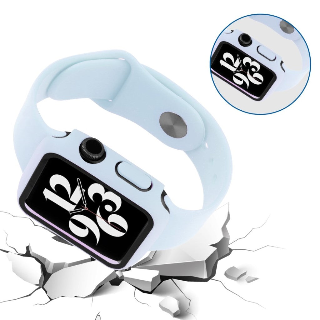 Vildt cool Apple Watch Series 1-3 42mm Silikone og Glas Rem - Blå#serie_13