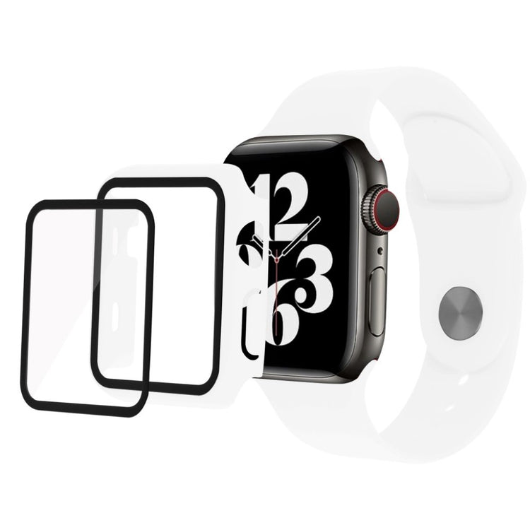 Vildt cool Apple Watch Series 1-3 42mm Silikone og Glas Rem - Hvid#serie_2