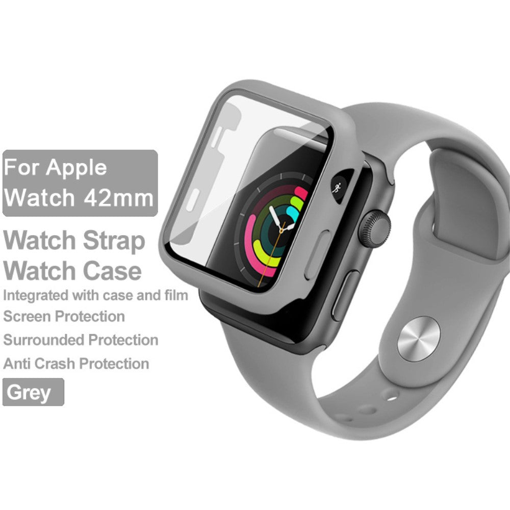 Apple Watch Series 1-3 42mm Silikone Cover med Rem - Sølv#serie_4