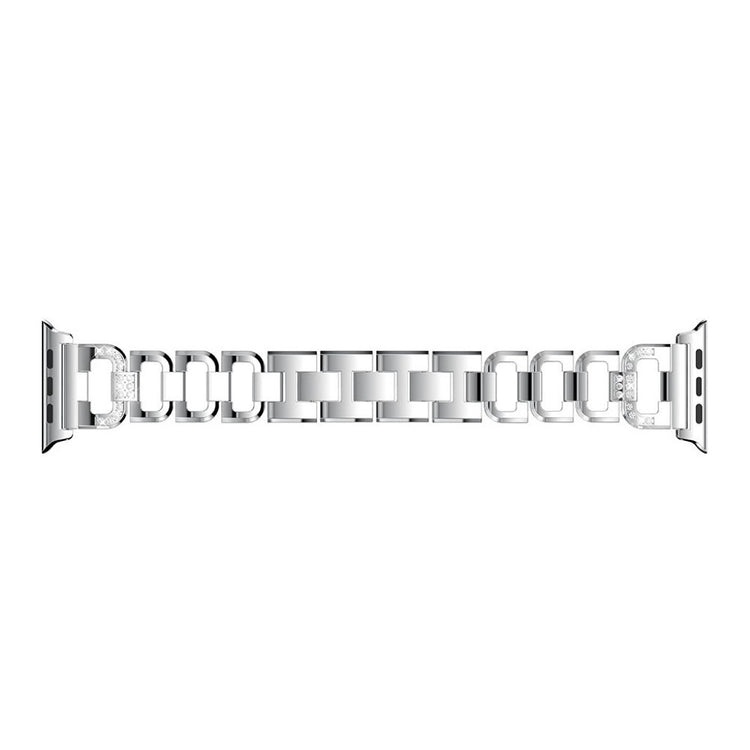 Stilfuld Apple Watch Series 1-3 38mm Metal og Rhinsten Rem - Sølv#serie_2