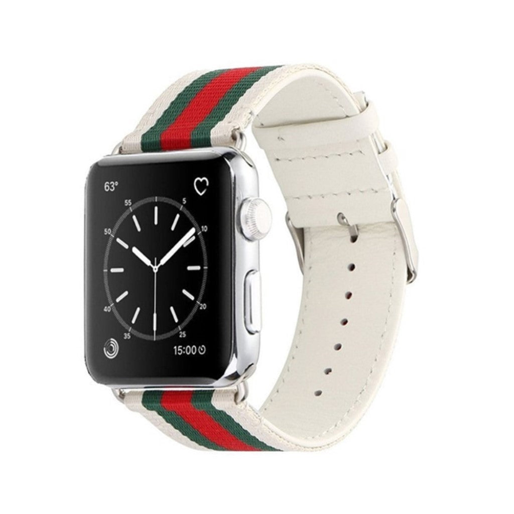 Meget hårdfør Apple Watch Series 1-3 38mm Nylon Rem - Hvid#serie_2