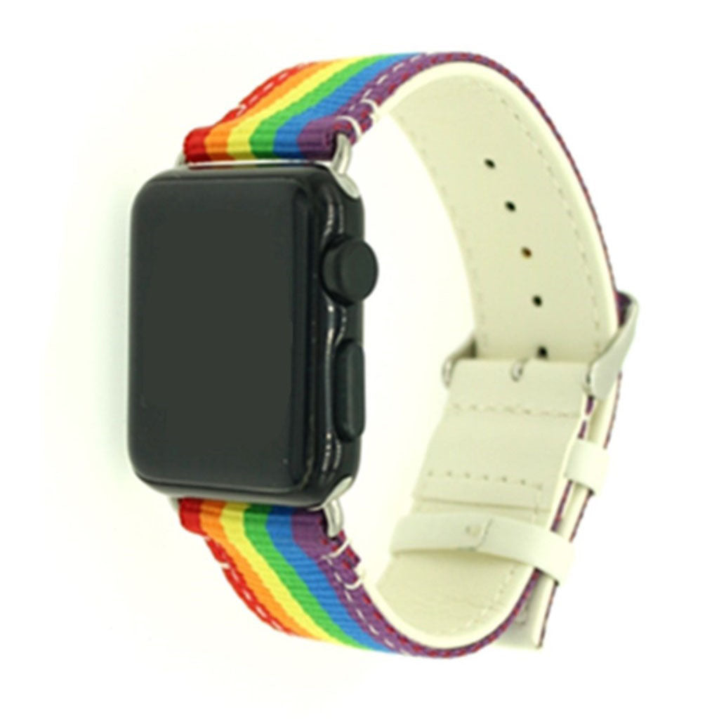Meget hårdfør Apple Watch Series 1-3 38mm Nylon Rem - Beige#serie_4