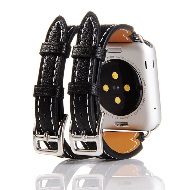 Mega slidstærk Apple Watch Series 1-3 38mm Kunstlæder Rem - Sort#serie_4