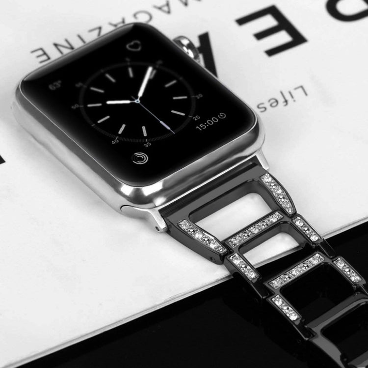 Mega smuk Apple Watch Series 1-3 38mm Metal og Rhinsten Rem - Sort#serie_4