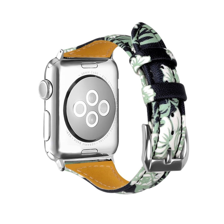 Meget slidstærk Apple Watch Series 1-3 38mm Ægte læder Rem - Flerfarvet#serie_1