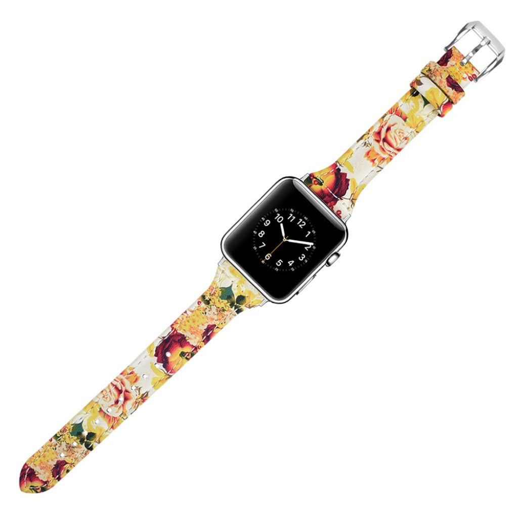 Meget slidstærk Apple Watch Series 1-3 38mm Ægte læder Rem - Flerfarvet#serie_2