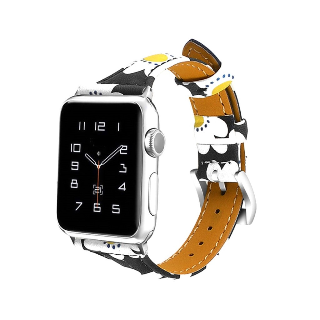 Meget slidstærk Apple Watch Series 1-3 38mm Ægte læder Rem - Flerfarvet#serie_3