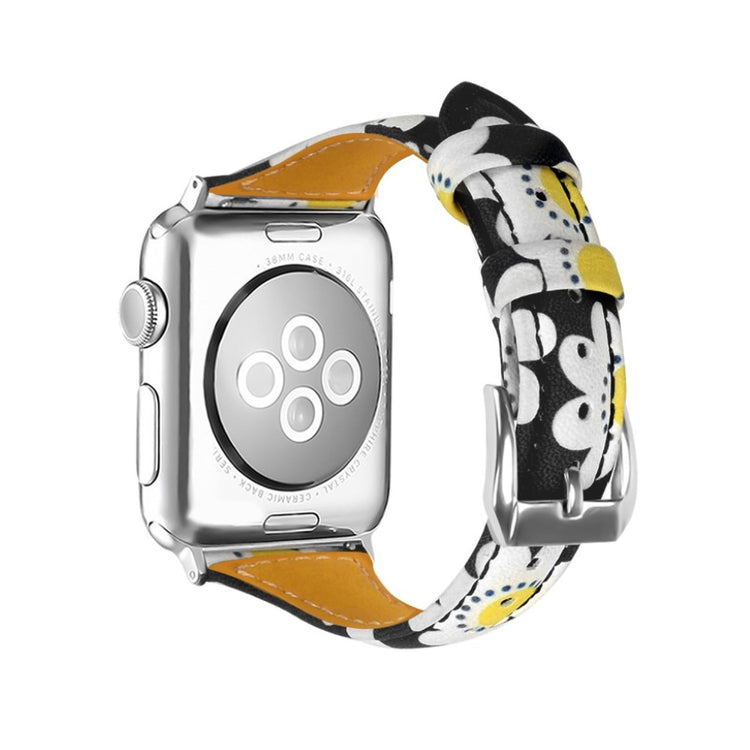 Meget slidstærk Apple Watch Series 1-3 38mm Ægte læder Rem - Flerfarvet#serie_3