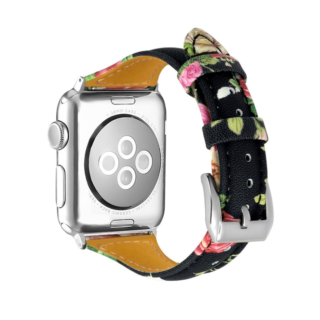 Meget slidstærk Apple Watch Series 1-3 38mm Ægte læder Rem - Flerfarvet#serie_5