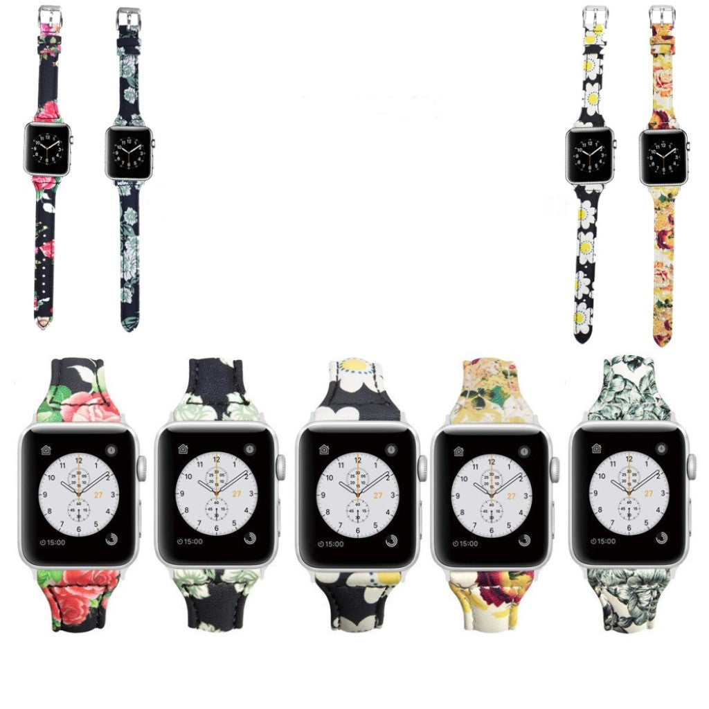 Meget slidstærk Apple Watch Series 1-3 38mm Ægte læder Rem - Flerfarvet#serie_5