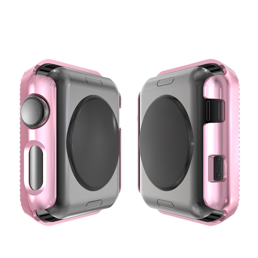 Rigtigt Fint Apple Watch Series 1-3 38mm Plastik og Rhinsten Cover - Pink#serie_3