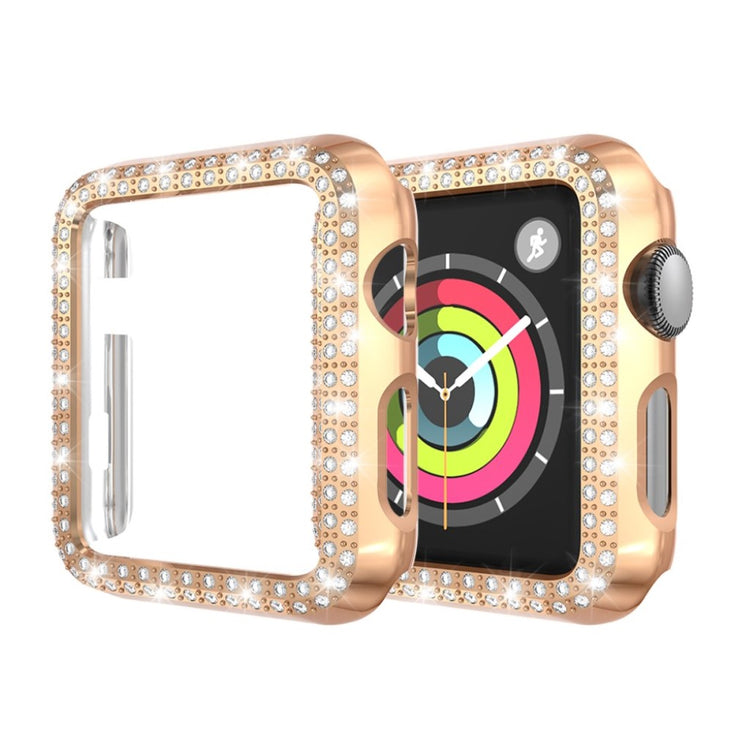Rigtigt Fint Apple Watch Series 1-3 38mm Plastik og Rhinsten Cover - Pink#serie_4