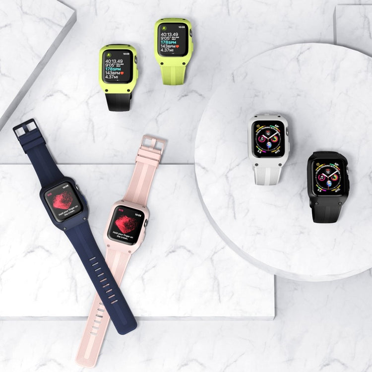 Meget fint Apple Watch Series 1-3 38mm Silikone Rem - Sort#serie_1