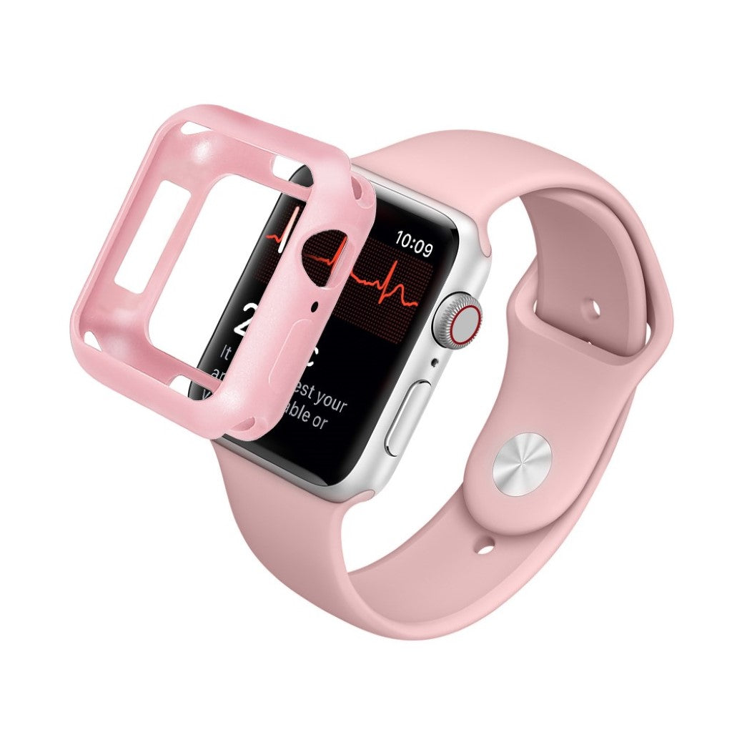 Apple Watch Series 1-3 42mm Holdbar Silikone Bumper  - Pink#serie_6