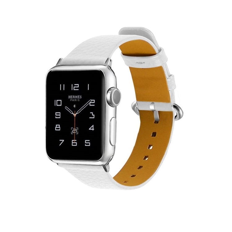 Skøn Apple Watch Series 1-3 38mm Ægte læder Rem - Hvid#serie_2