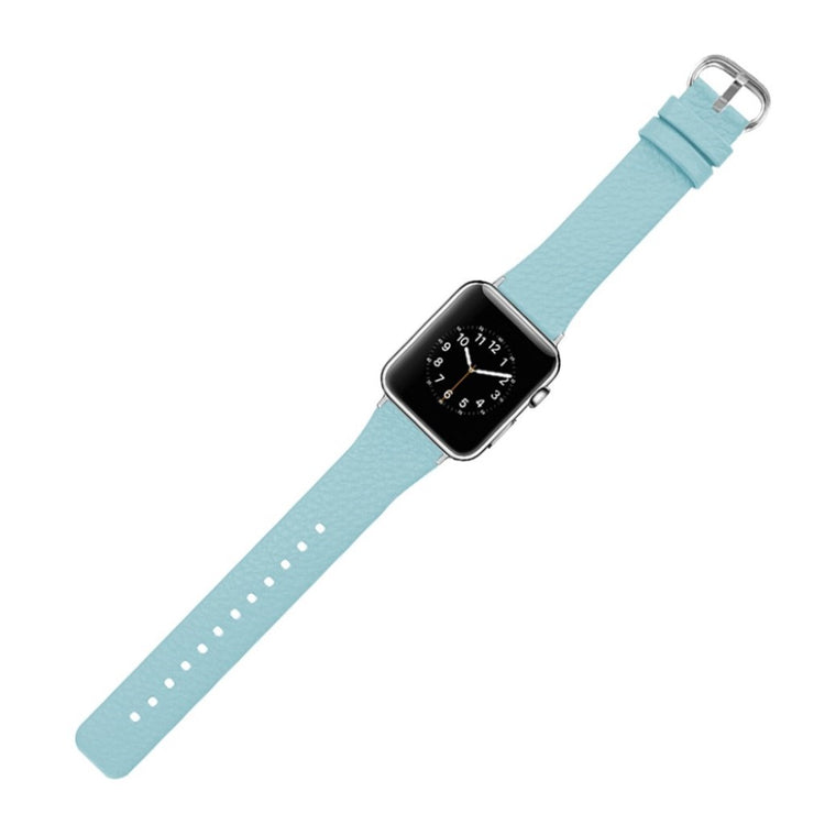 Skøn Apple Watch Series 1-3 38mm Ægte læder Rem - Grøn#serie_3