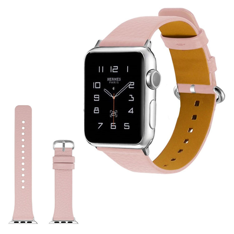 Skøn Apple Watch Series 1-3 38mm Ægte læder Rem - Pink#serie_4