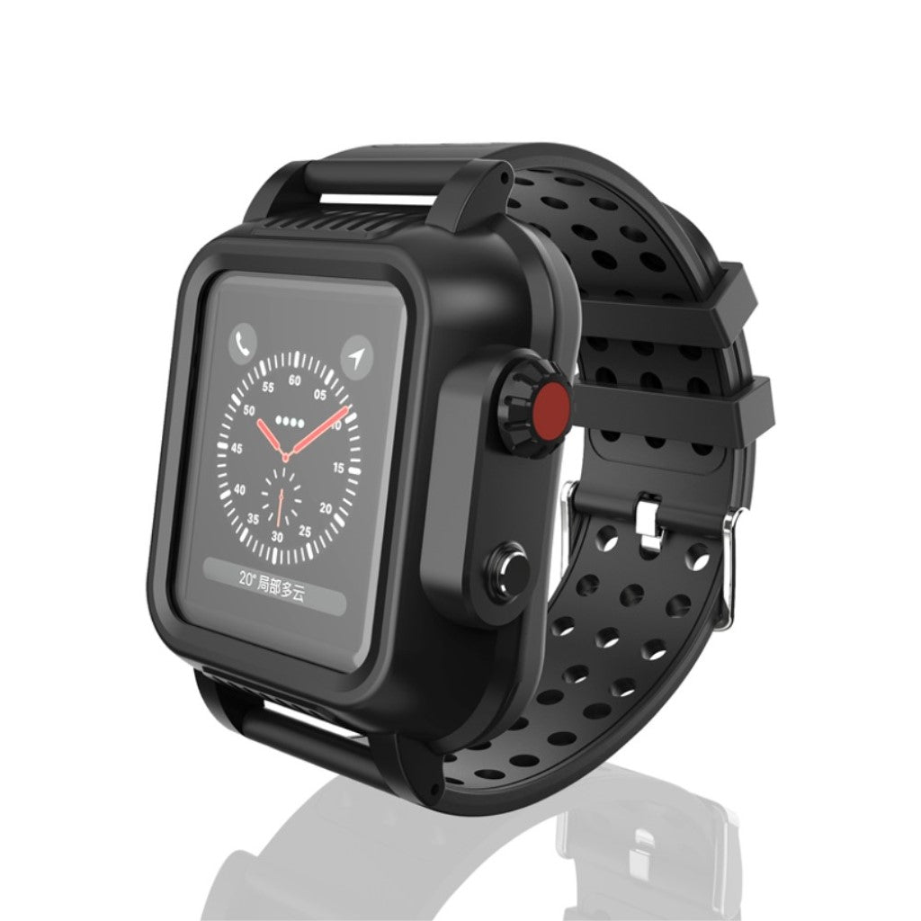 Meget smuk Apple Watch Series 1-3 38mm Silikone Rem - Sort#serie_055
