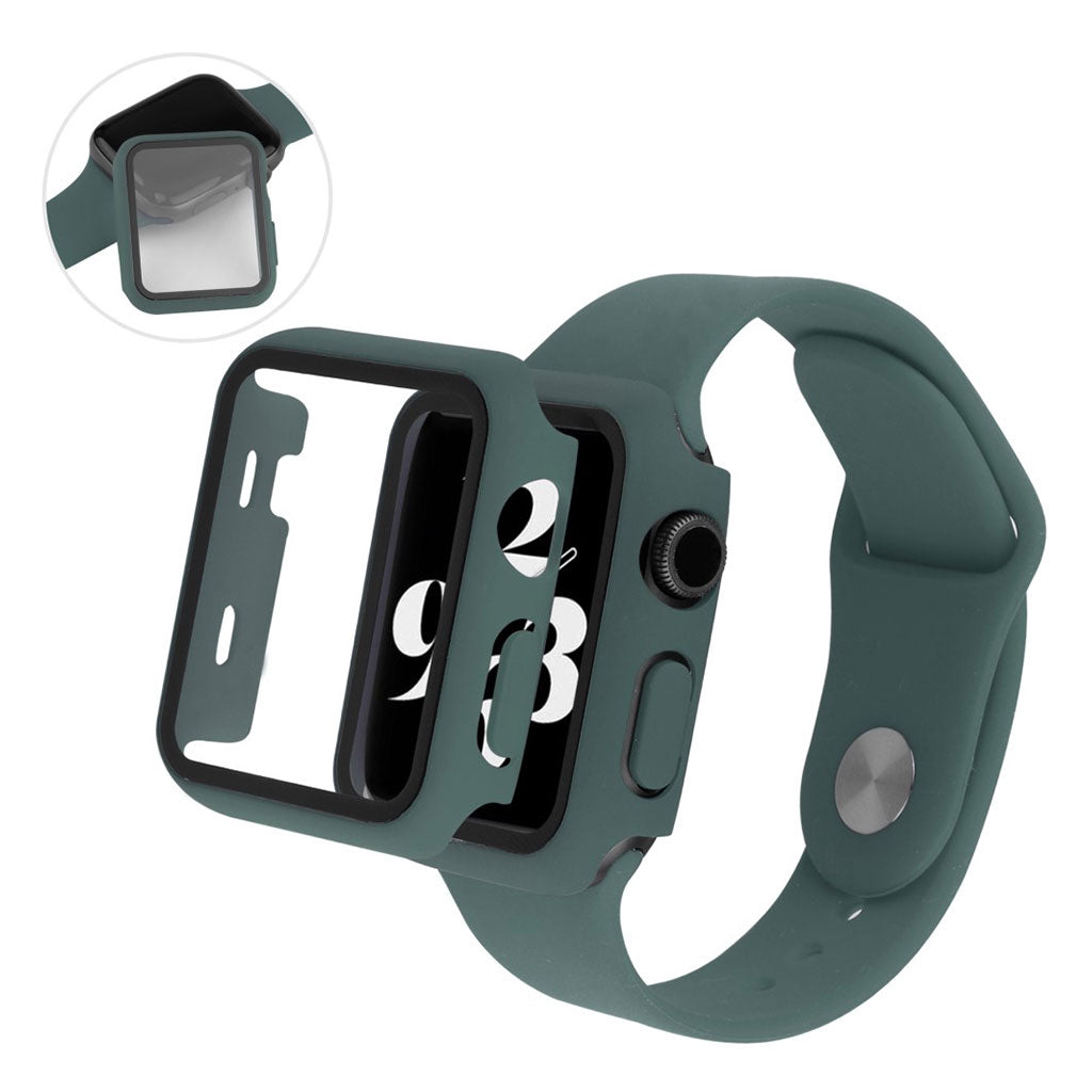 Meget sejt Apple Watch Series 1-3 38mm Silikone og Glas Rem - Grøn#serie_12